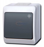 ELEKTRO-PLAST 0338-01 "Hermes" kereszt kapcsoló, falon kívüli, sötét nyomó, IP44, 250V, 10A
