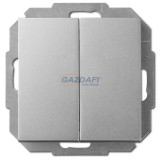 ELEKTRO-PLAST 1418-56 "Sentia" dupla váltókapcsoló, süllyesztett, ezüst, IP20, 250V, 10A, keret nélkül