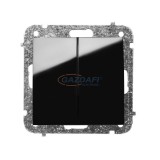 ELEKTRO-PLAST 1418-58 "Sentia" dupla váltókapcsoló, süllyesztett, fekete, IP20, 250V, 10A, keret nélkül