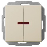 ELEKTRO-PLAST 1424-11 "Sentia" kétpólusú, jelzőfényes kapcsoló, süllyesztett, krém, IP20, 250V, 10A, keret nélkül