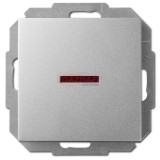 ELEKTRO-PLAST 1425-56 "Sentia" jelzőfényes váltókapcsoló, süllyesztett, ezüst, IP20, 250V, 10A, keret nélkül