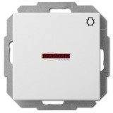 ELEKTRO-PLAST 1426-10 "Sentia" lámpajeles, jelzőfényes nyomókapcsoló, süllyesztett, fehér, IP20, 250V, 10A, keret nélkül