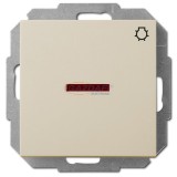 ELEKTRO-PLAST 1426-11 "Sentia" lámpajeles, jelzőfényes nyomókapcsoló, süllyesztett, krém, IP20, 250V, 10A, keret nélkül