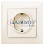 ELEKTRO-PLAST 1437-01 "Sentia" csatlakozó aljzat, 2P+F, krém, kerettel