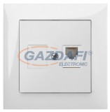 ELEKTRO-PLAST 1450-00 "Sentia" süllyesztett RJ11 Telefon csatlakozó aljzat, fehér, kerettel