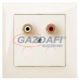 ELEKTRO-PLAST 1457-01 "Sentia" süllyesztett hangszóró aljzat, krém, keret nélkül, kerettel