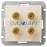 ELEKTRO-PLAST 1458-11 "Sentia" süllyesztett, dupla hangszóró aljzat, krém, keret nélkül