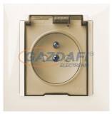 ELEKTRO-PLAST 1469-11 "Sentia" csatlakozó aljzat átlátszó csapfedéllel, 2P+F, IP44, fehér, keret nélkül