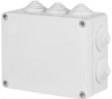 ELEKTRO-PLAST 2711-02 kötődoboz 10 kúpos kábelbevezetővel, csavaros fedéllel, 198x163x80mm, szürke, IP65