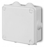 ELEKTRO-PLAST EP-0233-04 kötődoboz 6 kúpos kábelbevezetővel, csavaros fedéllel 133x133x64mm, szürke, IP55