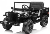 Elektromos Kisautó-JEEP WILLYS-re hasonlító-4 kerék meghajtás-2.4 GHz-es Távirányító-Nyitható Csomagtartó és Motorháztető-EVA Kerék-Műbőr Ülés-Lengéscsillapító-Fekete