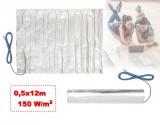 Elektromos padlófűtés, fűtőszőnyeg melegburkolat alá 0,5x12m 900Watt HOME FHW060