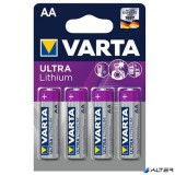 Elem, AA ceruza, 4 db, lítium, VARTA "Ultra Lithium"