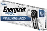Elem, AAA mikro, 10 db, lítium, ENERGIZER "Ultimate Lithium"