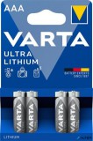 Elem, AAA mikro, 4 db, lítium, VARTA 'Ultra Lithium'