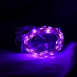 Elemes mikró ledes Nano fényfüzér, 50 db lila Leddel. Csak világít, időzítős! Elem nem tartozék, 3× AA 1,5 V. Life Light Led 2 év garancia!