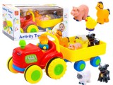 Elemes Traktor Pótkocsival-Állatokkal-Hang és Fényhatásokkal-Kürt-Motorhang-Dallamok
