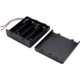 Elemtartó ceruzaelemhez 4x AA, vezetékes, TRU COMPONENTS SBH341-1AS (SBH341-1AS)