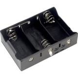 Elemtartó góliát elemhez 3x D, forrasztható, TRU COMPONENTS BH-131D (BH-131D)