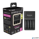 Elemtöltő, AA/AAA, 4x2500 mAh AA, gyorstöltő, PANASONIC "Eneloop Pro"