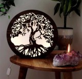 Életfa éjjeli lámpa, fából