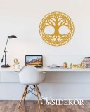 Életfa kör falikép fából