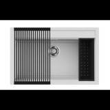 Elleci Best 130 Workstation Gránit mosogató medence G68 bianco szett