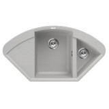 Elleci Easy CORNER gránit mosogató medence Aluminium