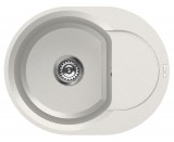 Elleci EASY ROUND 600 granitek mosogatótálca G68 bianco színben