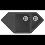 Elleci Ego CORNER Gránit Sarok Mosogató M70 nero metal