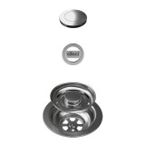 ELLECI - FLOW OPEN TWIST (tekerős) automata dugókiemelő egymedencés mosogatókhoz - inox