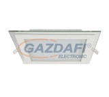 ELMARK 99LED645 Recesziós szögletes LED panel üveg borítással, Epistar SMD, 18W, 230V, 1440lm, 2700-3000K, fehér, 200x200mm, IP40, A++-A, 30000h