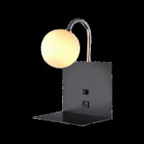 ELMARK BETTY fali lámpa 1xG9 USB csatlakozóval, fekete