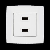 ELMARK CITY 2xUSB ALJZAT FEHÉR METÁL