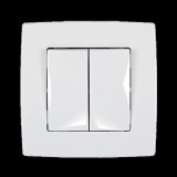 ELMARK CITY DUPLA VÁLTÓKAPCSOLÓ, FEHÉR METÁL