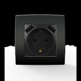 ELMARK CITY NÉMET TÍPUSÚ DUGALJ+2 USB ANTRACIT