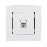 ELMARK "City" süllyesztett informatikai csatlakozóaljzat RJ45 Cat5E, metál fehér