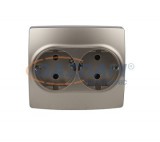 ELMARK "City" süllyesztett kettes dugalj, metál pezsg