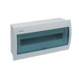 ELMARK falon kívüli manyag elosztódoboz, 18 modul, 1 sor, 410x204x102mm, IP40, fehér