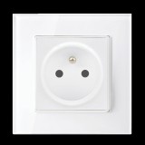 ELMARK FRENCH TYPE SOCKET 16A GLASS FRAME WHITE+C. BOX