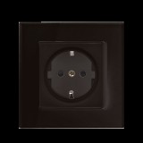 ELMARK GERMAN TYPE SOCKET 16A GLASS FRAME BLACK+C. BOX