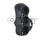 ELMARK hálózati 3-as elosztó kapcsolóval, grafit, 16A, 3500W