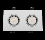 ELMARK LEDES MŰANYAG TÉGLALAP ALAKÚ SPOTVILÁGÍTÁS PAR 16 2X5.5W 4000-4300K S FEHÉR