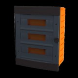 ELMARK PLASTIC BOX FOR FLUSH MNT. 24 WAY (3X12), BLACK