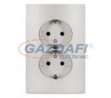 ELMARK "Rhyme" süllyesztett dupla dugalj, metál fehér