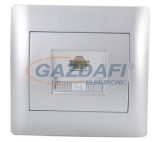 ELMARK "Rhyme" süllyesztett informatikai csatlakozóaljzat RJ45 Cat5e, metál szürke