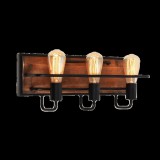 ELMARK Silvia fali lámpa 3xE27 matt fekete/fa