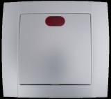 ELMARK SR-2501 JELZŐFÉNYES EGY PÓLUSÚ KAPCSOLÓ EZÜST SZÜRKE