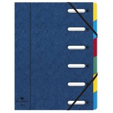 Előrendező Exacompta 245x320 mm 6 részes gumis ablakos karton kék