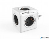 Elosztó, 5 aljzat, ALLOCACOC "PowerCube Original DE", fehér-szürke